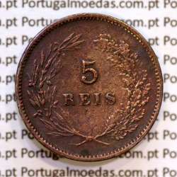 Portugal, 5 Reis 1898 bronze coin of King Carlos I, (VF), World Coins Portugal KM 530