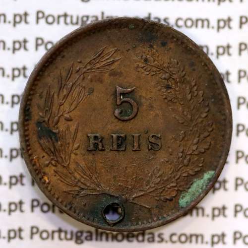 5 réis 1898 bronze D. Carlos I, (BC), World Coins Portugal KM 530
