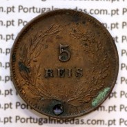 Portugal, 5 Reis 1898 bronze coin of King Carlos I, (F), World Coins Portugal KM 530