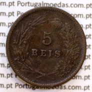 Portugal, 5 Reis 1898 bronze coin of King Carlos I, (VF), World Coins Portugal KM 530