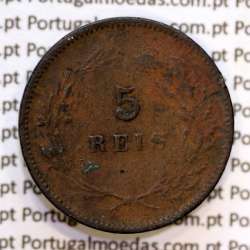Portugal, 5 Reis 1898 bronze coin of King Carlos I, (VF-), World Coins Portugal KM 530
