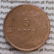 5 réis 1898 bronze D. Carlos I, (MBC-), World Coins Portugal KM 530