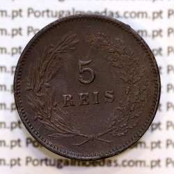 5 réis 1898 bronze D. Carlos I, (MBC-), World Coins Portugal KM 530