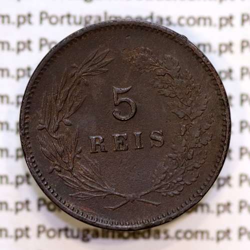 5 réis 1898 bronze D. Carlos I, (MBC-), World Coins Portugal KM 530