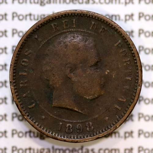 5 réis 1898 bronze D. Carlos I, (BC), World Coins Portugal KM 530