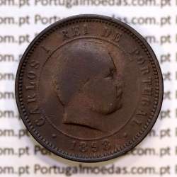 5 réis 1898 bronze D. Carlos I, (BC), World Coins Portugal KM 530