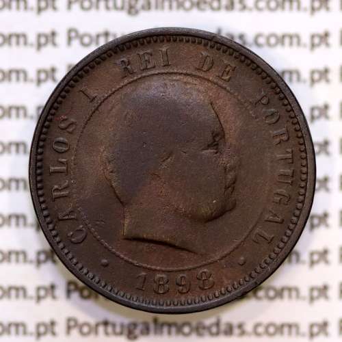 5 réis 1898 bronze D. Carlos I, (BC), World Coins Portugal KM 530