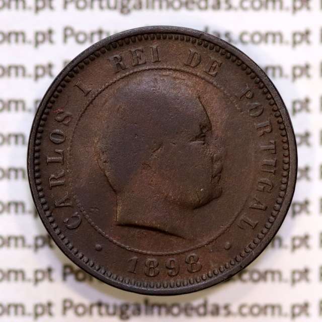 5 réis 1898 bronze D. Carlos I, (BC), World Coins Portugal KM 530