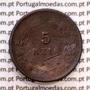Portugal, 5 Reis 1898 bronze coin of King Carlos I, (F), World Coins Portugal KM 530