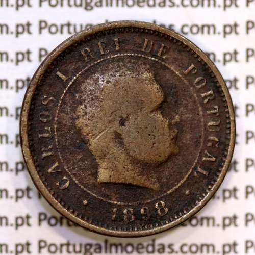 5 réis 1898 bronze D. Carlos I, (BC), World Coins Portugal KM 530
