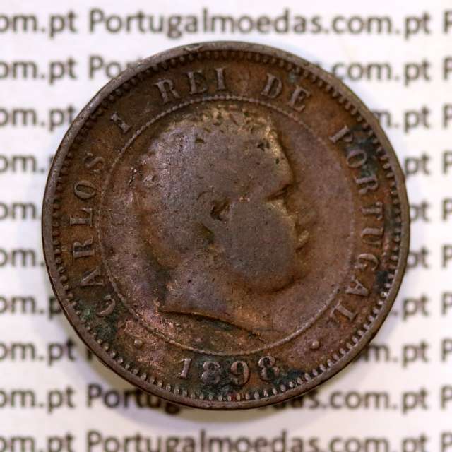 5 réis 1898 bronze D. Carlos I, (BC), World Coins Portugal KM 530