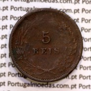 Portugal, 5 Reis 1898 bronze coin of King Carlos I, (F), World Coins Portugal KM 530