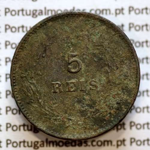 Portugal, 5 Reis 1898 bronze coin of King Carlos I, (F-/G), World Coins Portugal KM 530