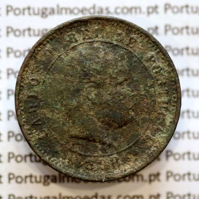 5 réis 1898 bronze D. Carlos I, (BC-/REG), World Coins Portugal KM 530