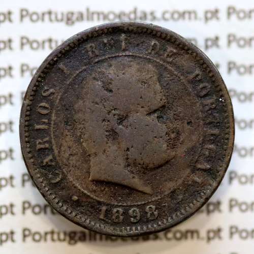 5 réis 1898 bronze D. Carlos I, (BC-), World Coins Portugal KM 530