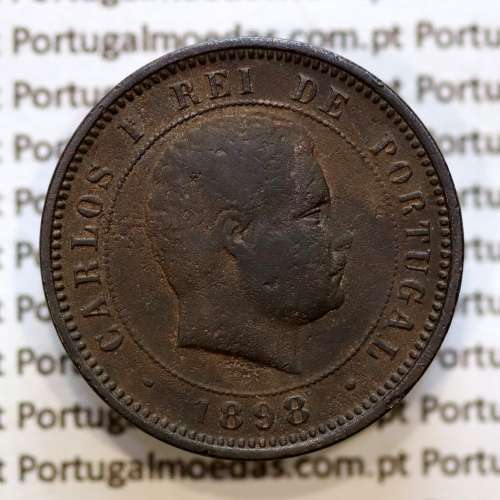 5 réis 1898 bronze D. Carlos I, (BC), World Coins Portugal KM 530
