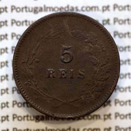 Portugal, 5 Reis 1898 bronze coin of King Carlos I, (F), World Coins Portugal KM 530