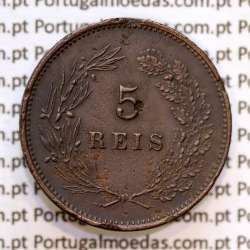 5 réis 1892 bronze D. Carlos I, (BC-), World Coins Portugal KM 530