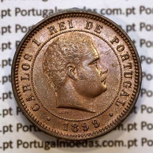 5 réis 1899 bronze D. Carlos I, (Bela/Soberba), World Coins Portugal KM 530