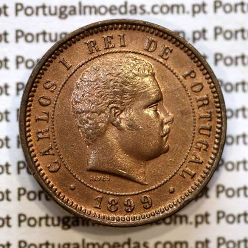 5 réis 1899 bronze D. Carlos I, (Bela/SOB), World Coins Portugal KM 530