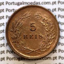 Portugal, 5 Reis 1899 bronze coin of King Carlos I, (XF/UNC), World Coins Portugal KM 530