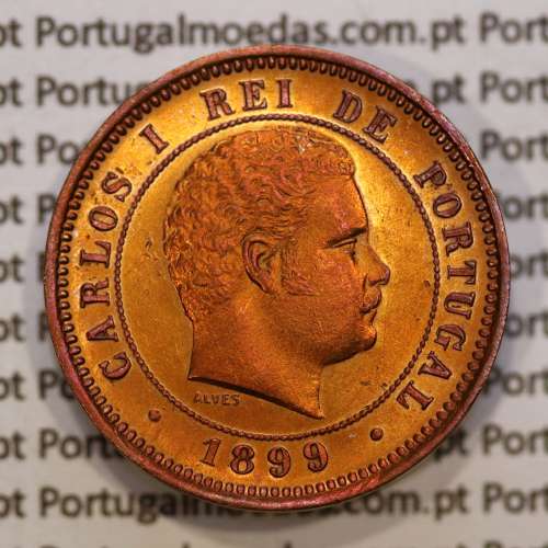 5 réis 1899 bronze D. Carlos I, (Bela/Soberba), World Coins Portugal KM 530