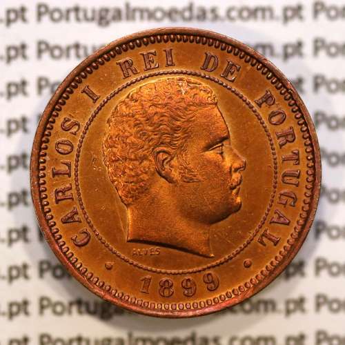 5 réis 1899 bronze D. Carlos I, (Bela/Soberba), World Coins Portugal KM 530