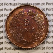 Portugal, 5 Reis 1899 bronze coin of King Carlos I, (XF), World Coins Portugal KM 530