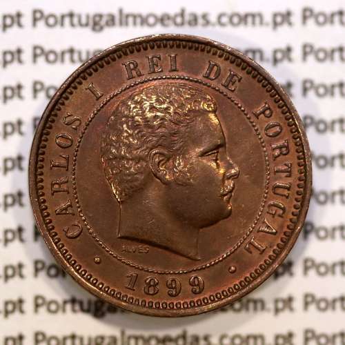 5 réis 1899 bronze D. Carlos I, (Bela), World Coins Portugal KM 530