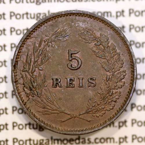 5 réis 1899 bronze D. Carlos I, (MBC+/Bela-), World Coins Portugal KM 530