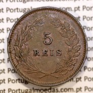 Portugal, 5 Reis 1899 bronze coin of King Carlos I, (VF+/XF-), World Coins Portugal KM 530