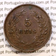 Portugal, 5 Reis 1899 bronze coin of King Carlos I, (VF+), World Coins Portugal KM 530