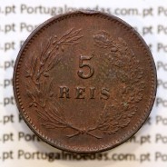 5 réis 1899 bronze D. Carlos I, (MBC+), World Coins Portugal KM 530