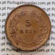 5 réis 1899 bronze D. Carlos I, (MBC+), World Coins Portugal KM 530
