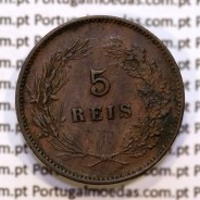 5 réis 1899 bronze D. Carlos I, (MBC+), World Coins Portugal KM 530