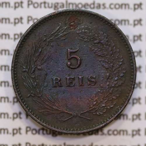 Portugal, 5 Reis 1899 bronze coin of King Carlos I, (VF+), World Coins Portugal KM 530