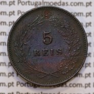 5 réis 1899 bronze D. Carlos I, (MBC+), World Coins Portugal KM 530