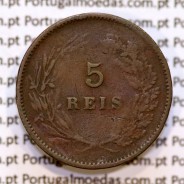 5 réis 1899 bronze D. Carlos I, (MBC), World Coins Portugal KM 530