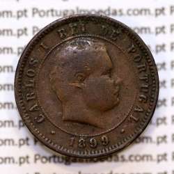 5 réis 1899 bronze D. Carlos I, (BC), World Coins Portugal KM 530