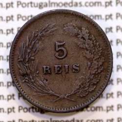 5 réis 1899 bronze D. Carlos I, (BC), World Coins Portugal KM 530