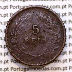Portugal, 5 Reis 1899 bronze coin of King Carlos I, (F), World Coins Portugal KM 530