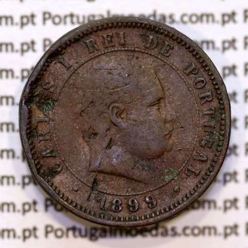 5 réis 1899 bronze D. Carlos I, (BC), World Coins Portugal KM 530