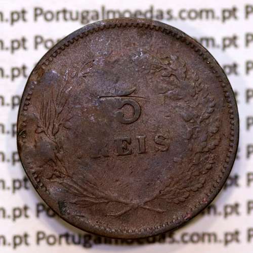 Portugal, 5 Reis 1899 bronze coin of King Carlos I, (F), World Coins Portugal KM 530