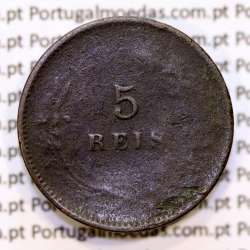 Portugal, 5 Reis 1899 bronze coin of King Carlos I, (G), World Coins Portugal KM 530