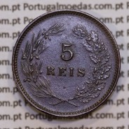 Portugal, 5 Reis 1900 bronze coin of King Carlos I, (XF), World Coins Portugal KM 530