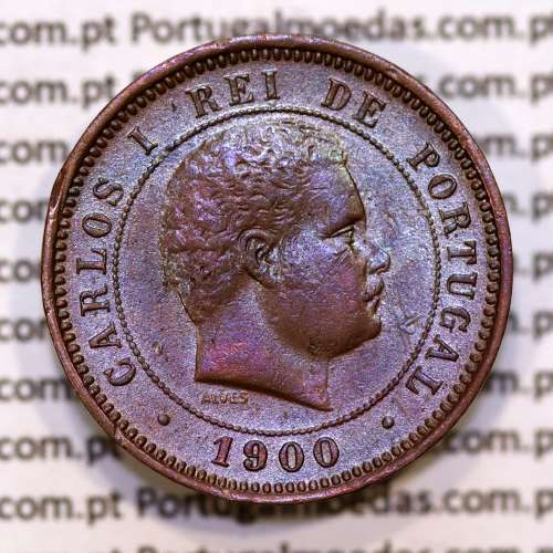 5 réis 1900 bronze D. Carlos I, (Bela-), World Coins Portugal KM 530