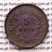 Portugal, 5 Reis 1900 bronze coin of King Carlos I, (VF+/XF-), World Coins Portugal KM 530