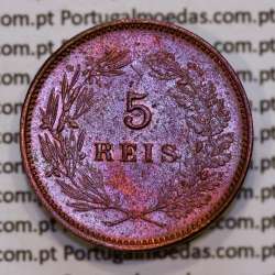 5 réis 1900 bronze D. Carlos I, (MBC+), World Coins Portugal KM 530
