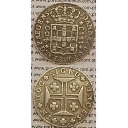 CRUZADO NOVO PRATA (480 RÉIS) 1813 (MBC) COROA BAIXA