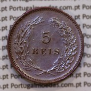 Portugal, 5 Reis 1900 bronze coin of King Carlos I, (VF+), World Coins Portugal KM 530